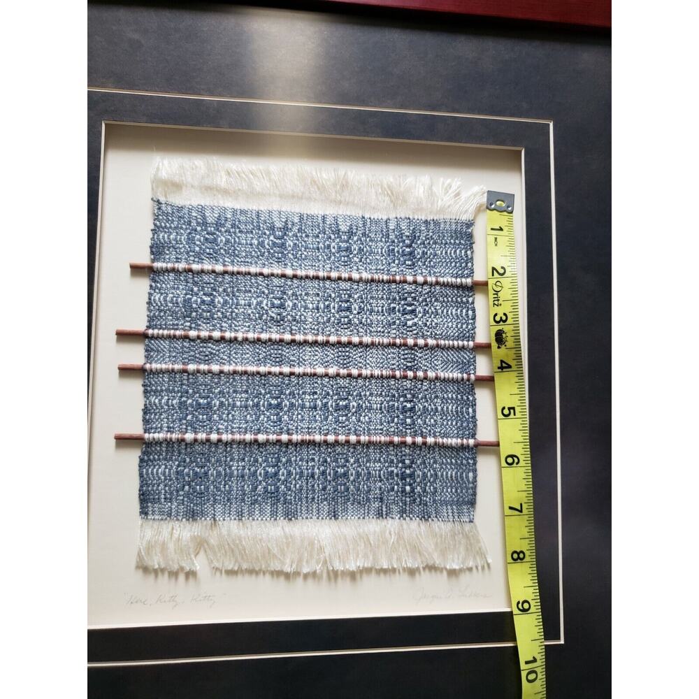 Framed Original Hand Loom Weaving by Jacqui Lubbers Unique Kentucky Art 16"x 17" - Picture 16 of 16